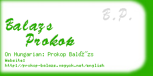 balazs prokop business card